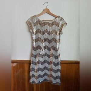 White House Black Market WHBM Metallic Mini Dress